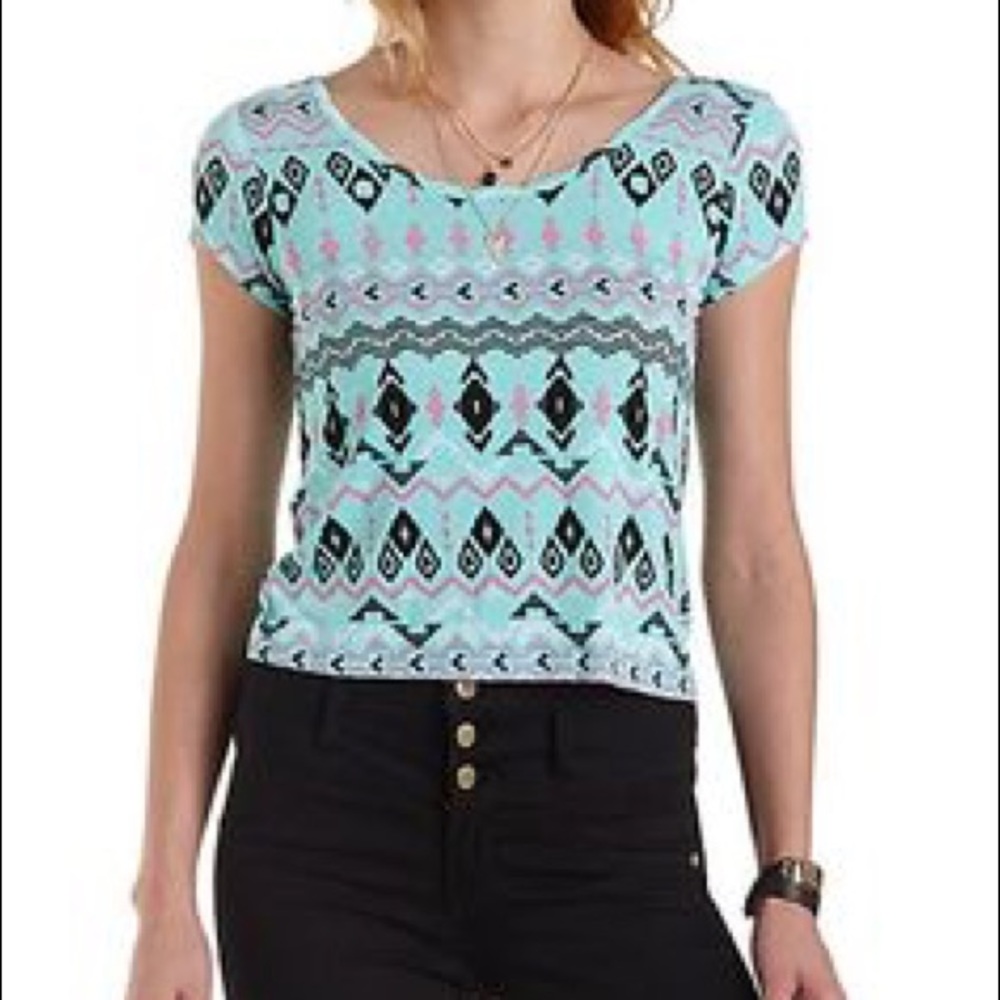 Charlotte Russe Tribal Print Crop Top